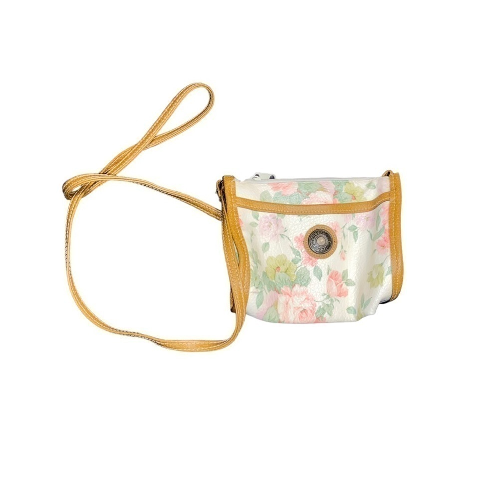 Capezio Leather Purse Small Crossbody Shoulder Strap Adjustable Floral vintage